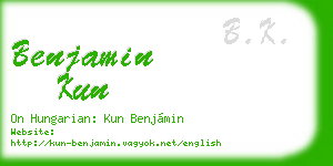 benjamin kun business card